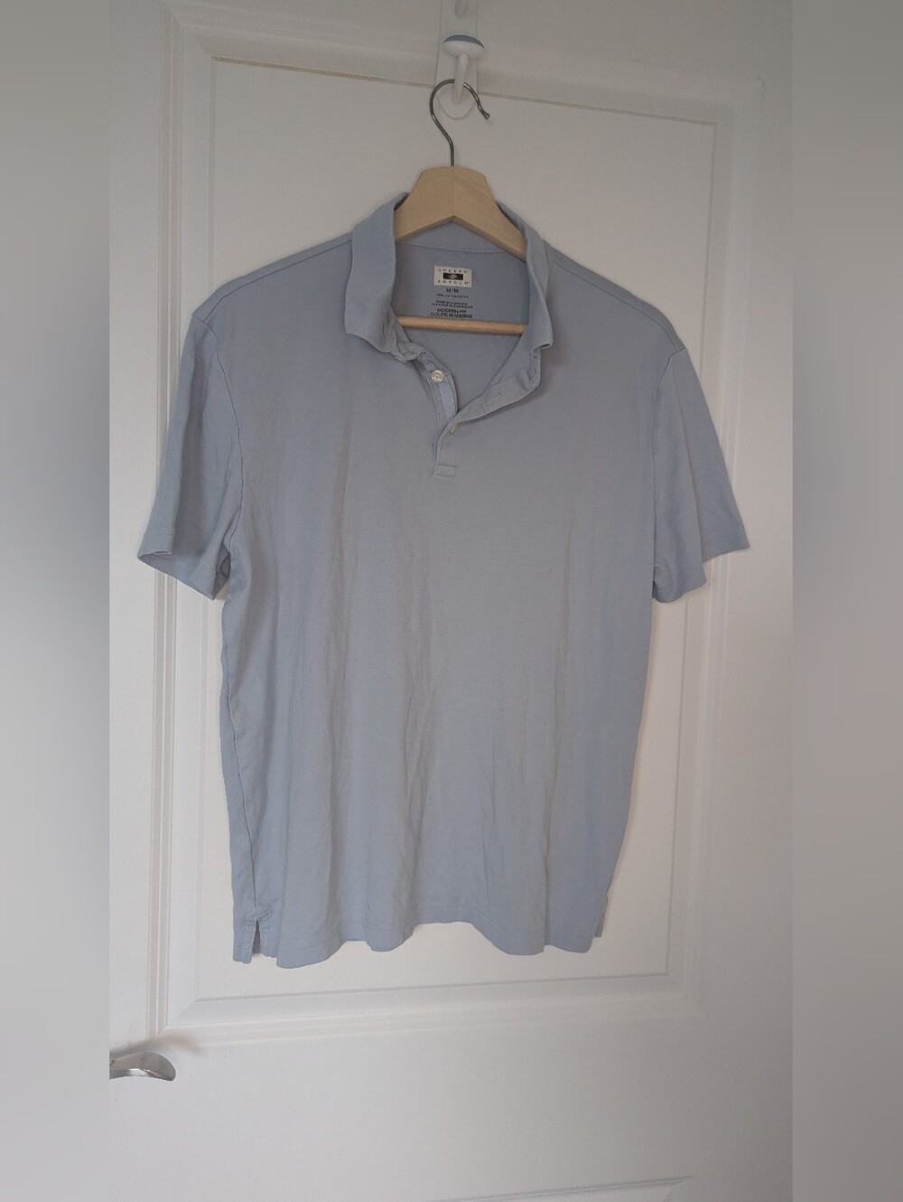Joseph Abboud 100% Cotton Modern Fit Polo Shirt - Light Blue - Size M
